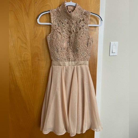 Sherri Hill Mini Homecoming Dress Nude 00 - Picture 13 of 13